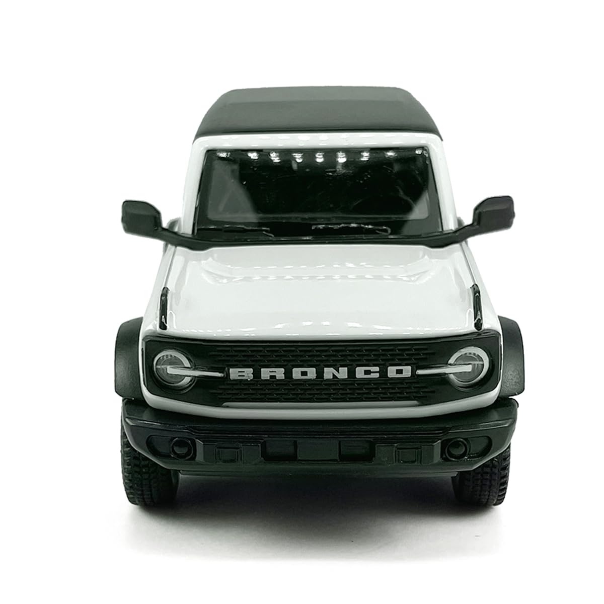 Metanyl 1/36 Scale Diecast 2-Door Bronco Badlands, White, Opening Doors, Pull-Back