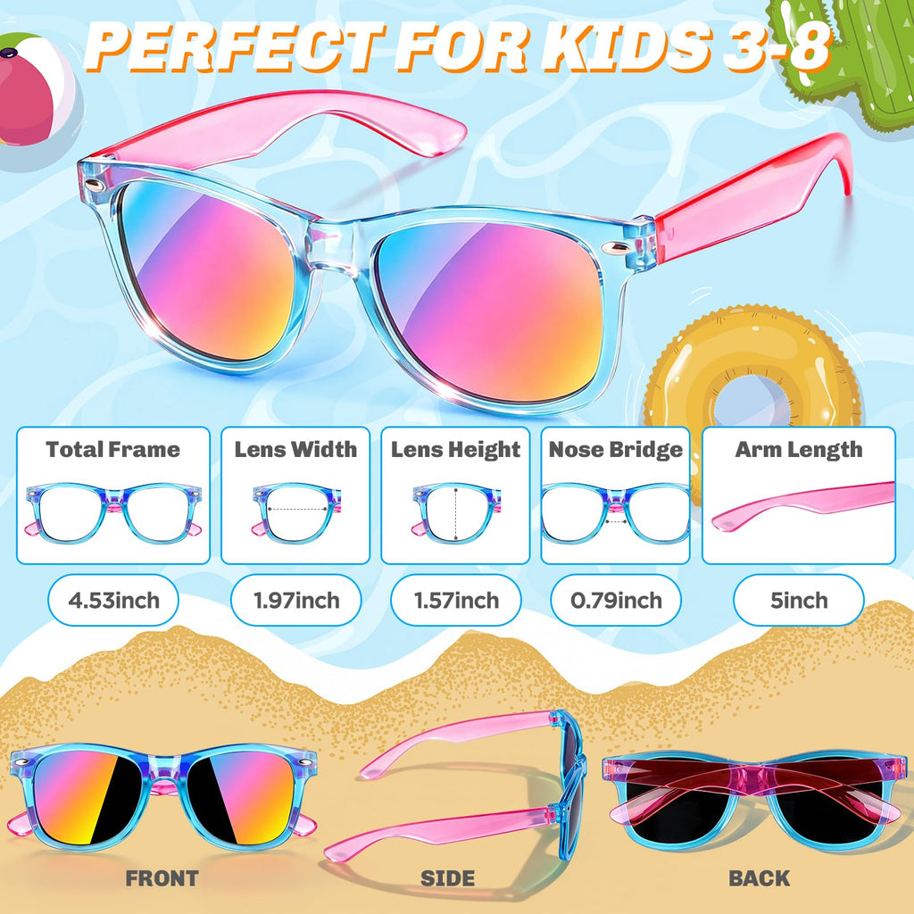 Metemot Kids Sunglasses Bulk 12 Pack - Neon UV400 Party Favors for Ages 3-8
