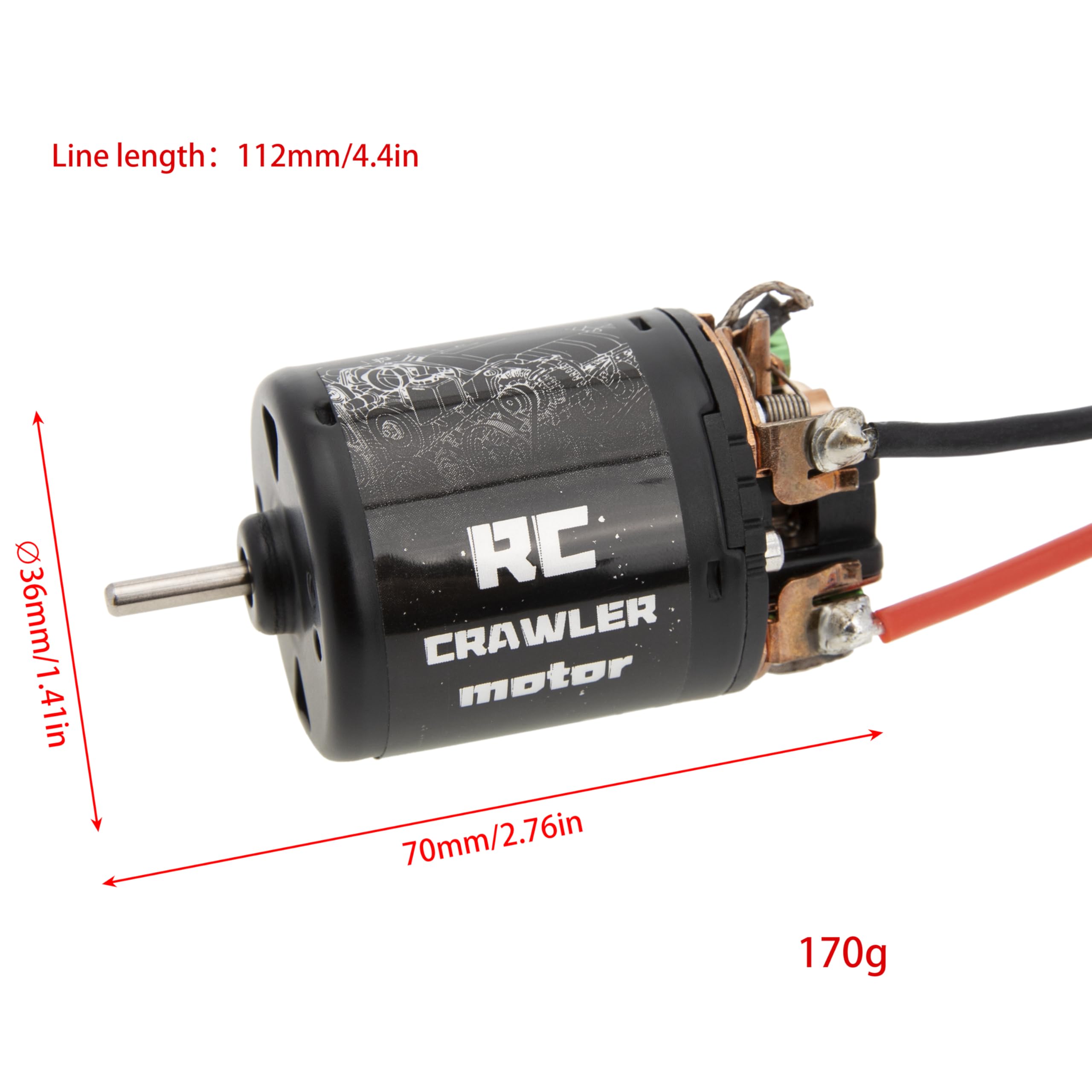 MEUS Racing 540 Brushed Motor 13T – High-Efficiency Dual-Ball Bearing Upgrade for 1/10 RC Crawlers