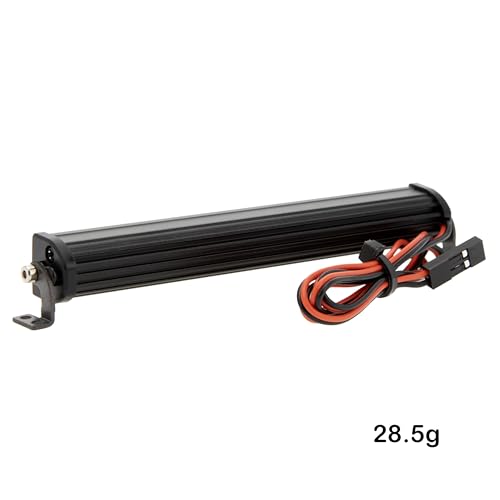 MEUS RACING 95mm LED Roof Light Bar for 1/10 1/8 RC Crawlers - 9 Bead Aluminum Light Bar with Chrome Shade