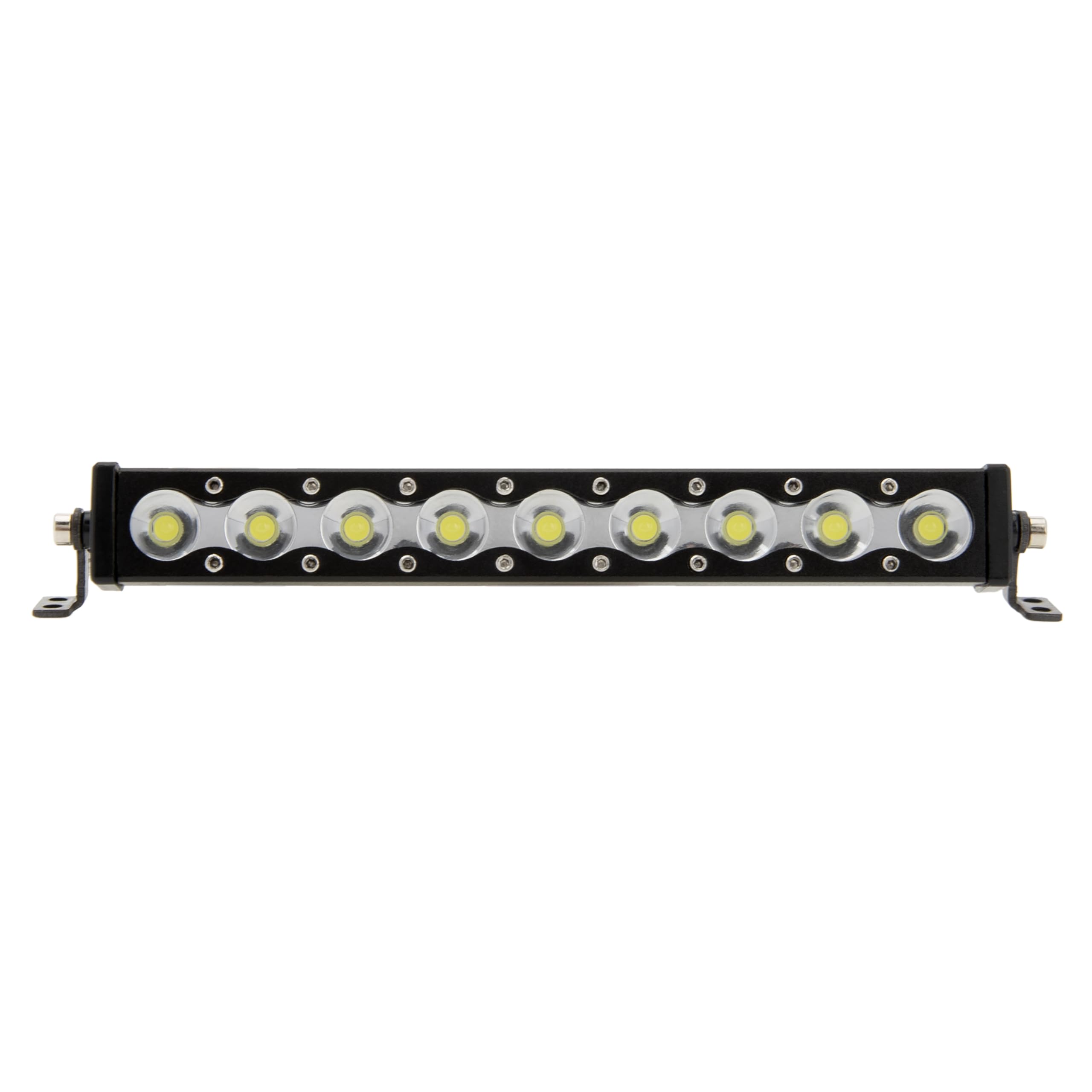 MEUS RACING 95mm LED Roof Light Bar for 1/10 1/8 RC Crawlers - 9 Bead Aluminum Light Bar with Chrome Shade
