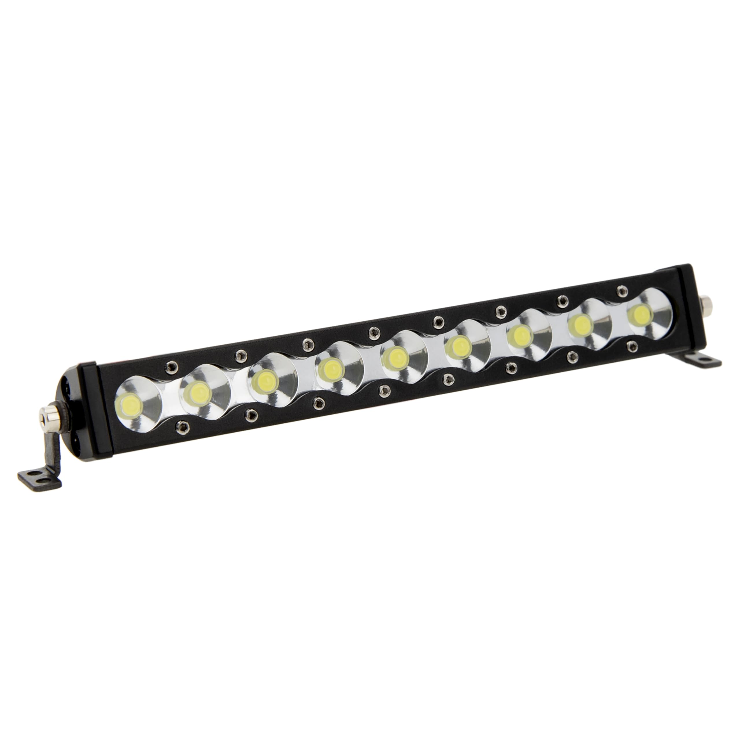 MEUS RACING 95mm LED Roof Light Bar for 1/10 1/8 RC Crawlers - 9 Bead Aluminum Light Bar with Chrome Shade
