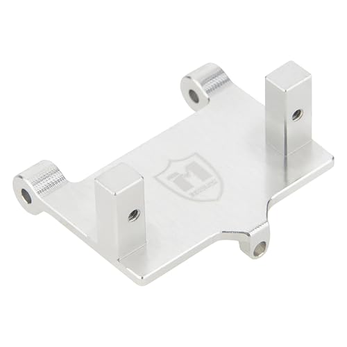 MEUS RACING Ascent 32 Servo Mount & Rear Link Riser - Silver Aluminum Upgrade for Redcat Ascent-32 1/32 RC Crawler