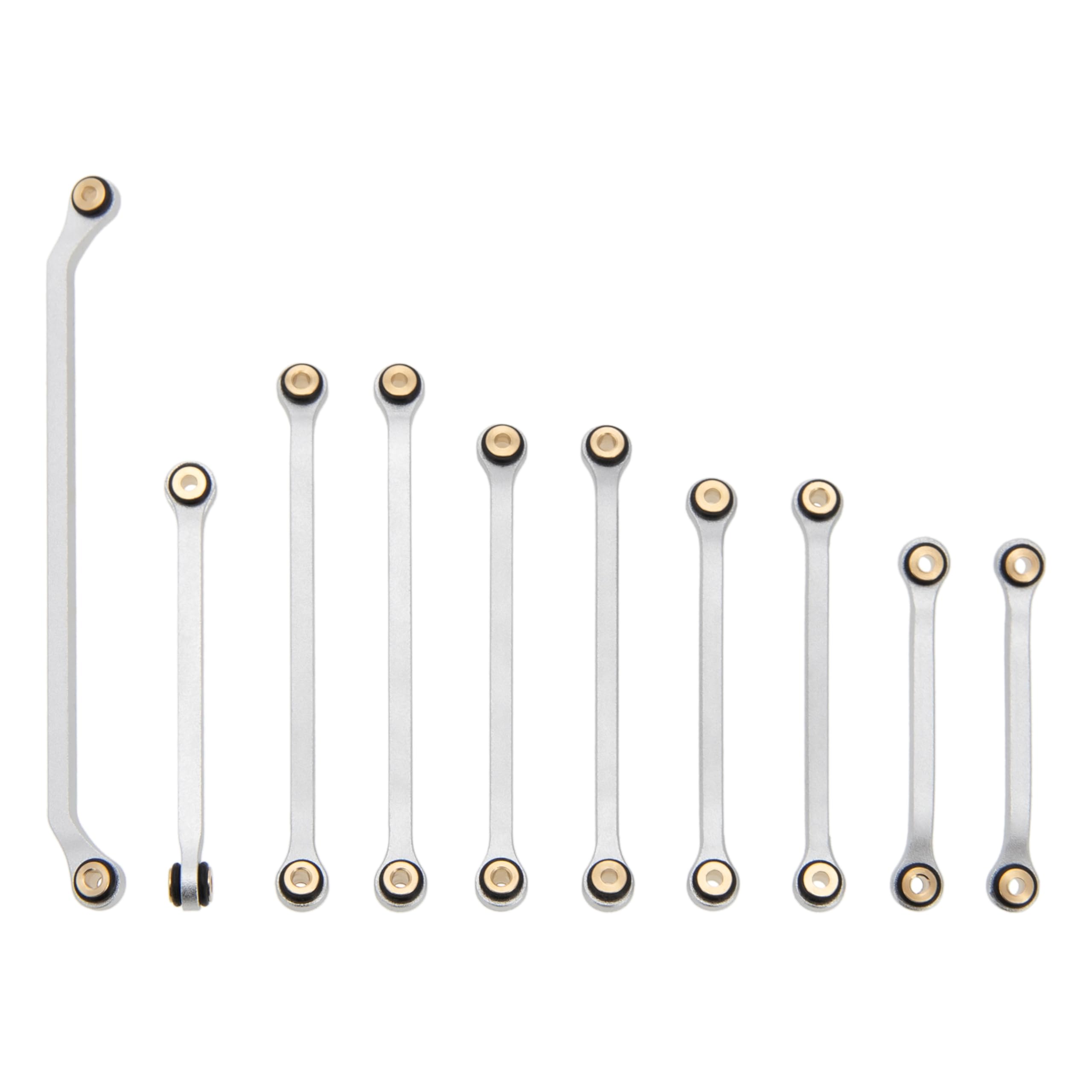 MEUS RACING Ascent-32 Silver Chassis Links for Redcat 1/32 RC Crawler Upgrades