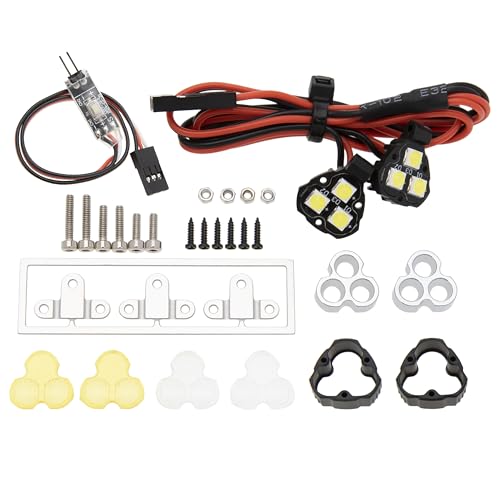 MEUS RACING LED Light Kit for 1/18 1/24 RC Crawlers – 2 Spotlights with Remote Control