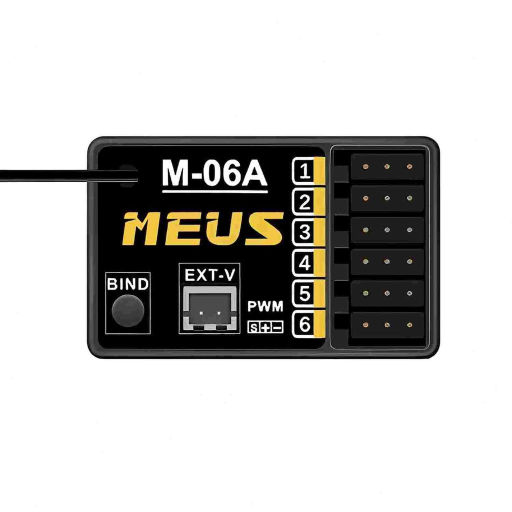 MEUS RACING M-06A 2.4GHz 6CH RC Receiver – 984ft Range, Telemetry, Water Splash Proof