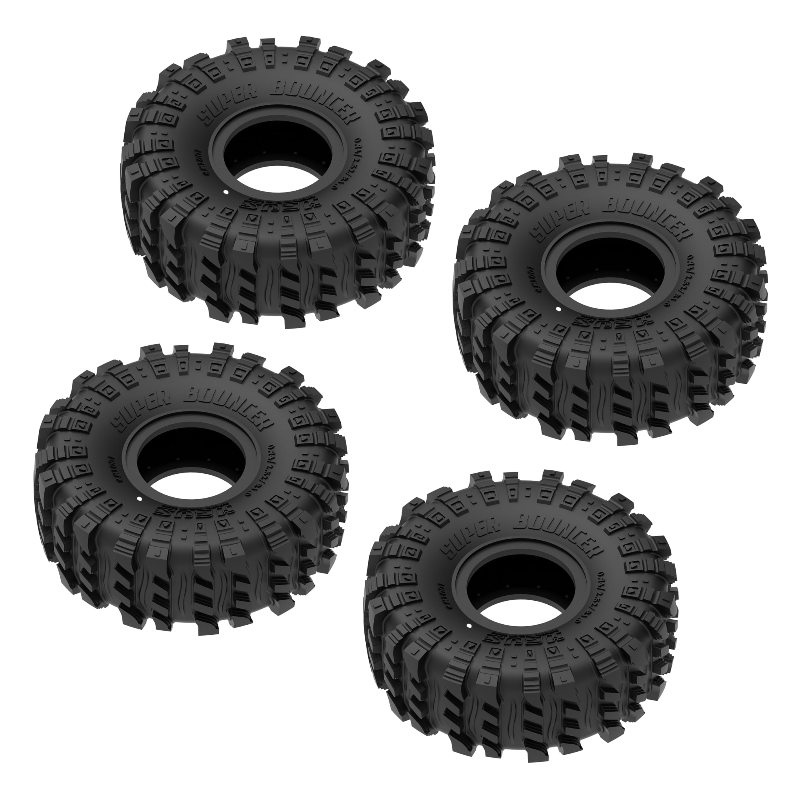 MEUS RACING MS6 Super Bouncer 1.0 Crawler Tires - Fits TRX4M, SCX24, FCX24, AX24 (0.94x2.52in)