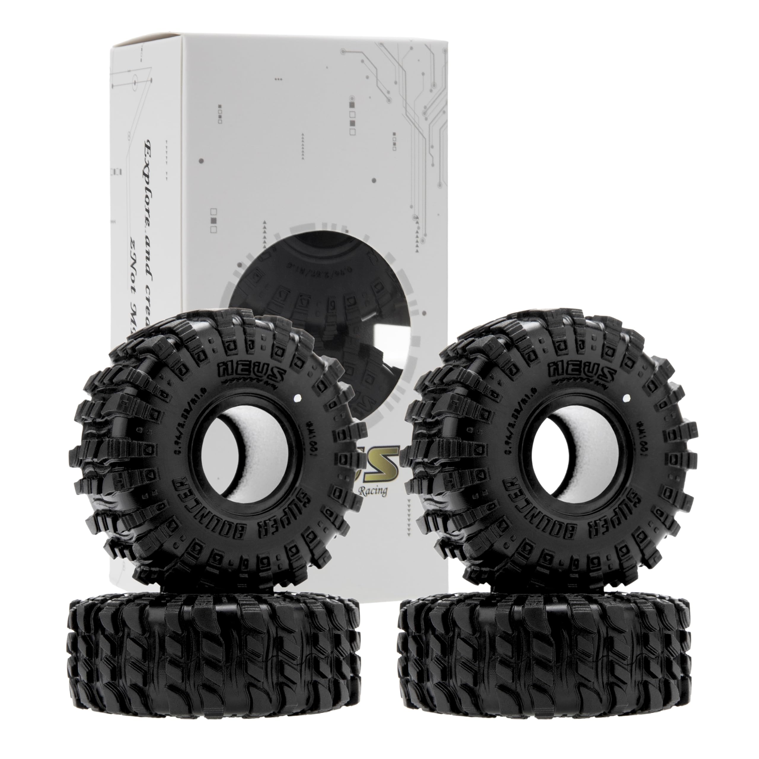 MEUS RACING MS6 Super Bouncer 1.0 Crawler Tires - Fits TRX4M, SCX24, FCX24, AX24 (0.94x2.52in)