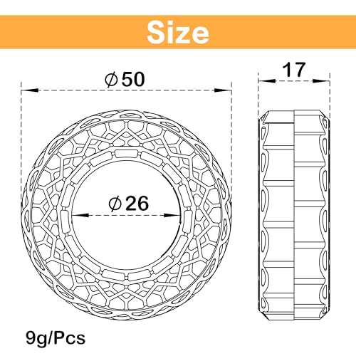 MEUS RACING Soft Silicone Rubber Inserts for 1.0 Tires (56-58mm) - Orange Soft Compound