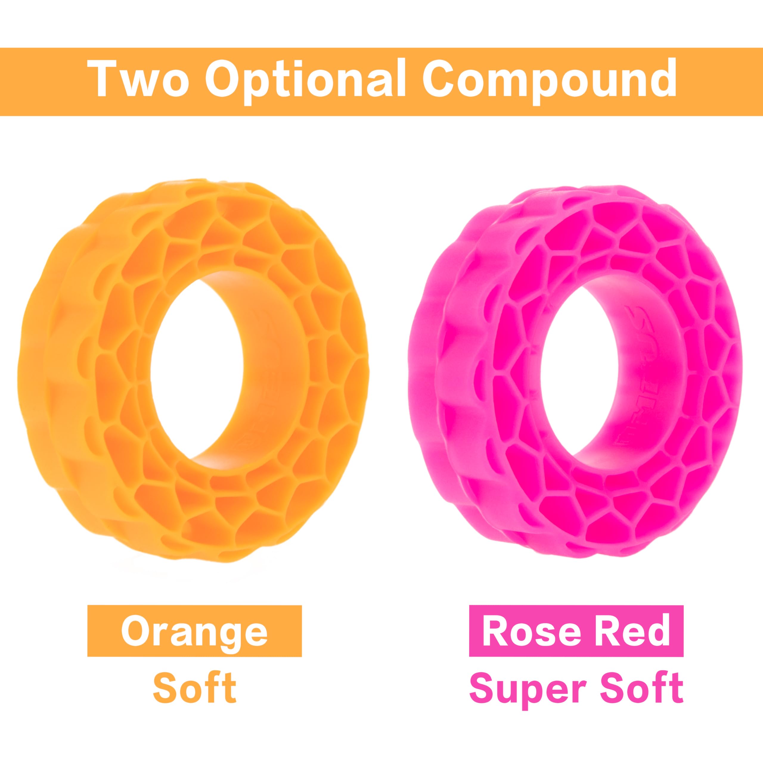 MEUS RACING Soft Silicone Rubber Inserts for 1.0 Tires (56-58mm) - Orange Soft Compound