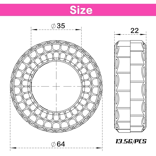 MEUS RACING Soft Silicone Tire Inserts for 1.3" RC Crawler Tires (Orange, 68-72mm)