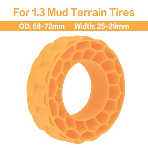 MEUS RACING Soft Silicone Tire Inserts for 1.3" RC Crawler Tires (Orange, 68-72mm)
