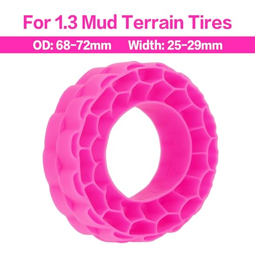 MEUS RACING Super Soft Silicone Rubber Inserts for 1.3" RC Crawler Tires (Rose Red) - 68-72mm OD
