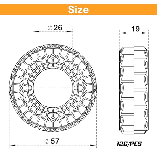 MEUS RACING Super Soft Silicone Rubber Tire Inserts for 1.0" RC Crawler Tires (Rose Red, 62-66mm)
