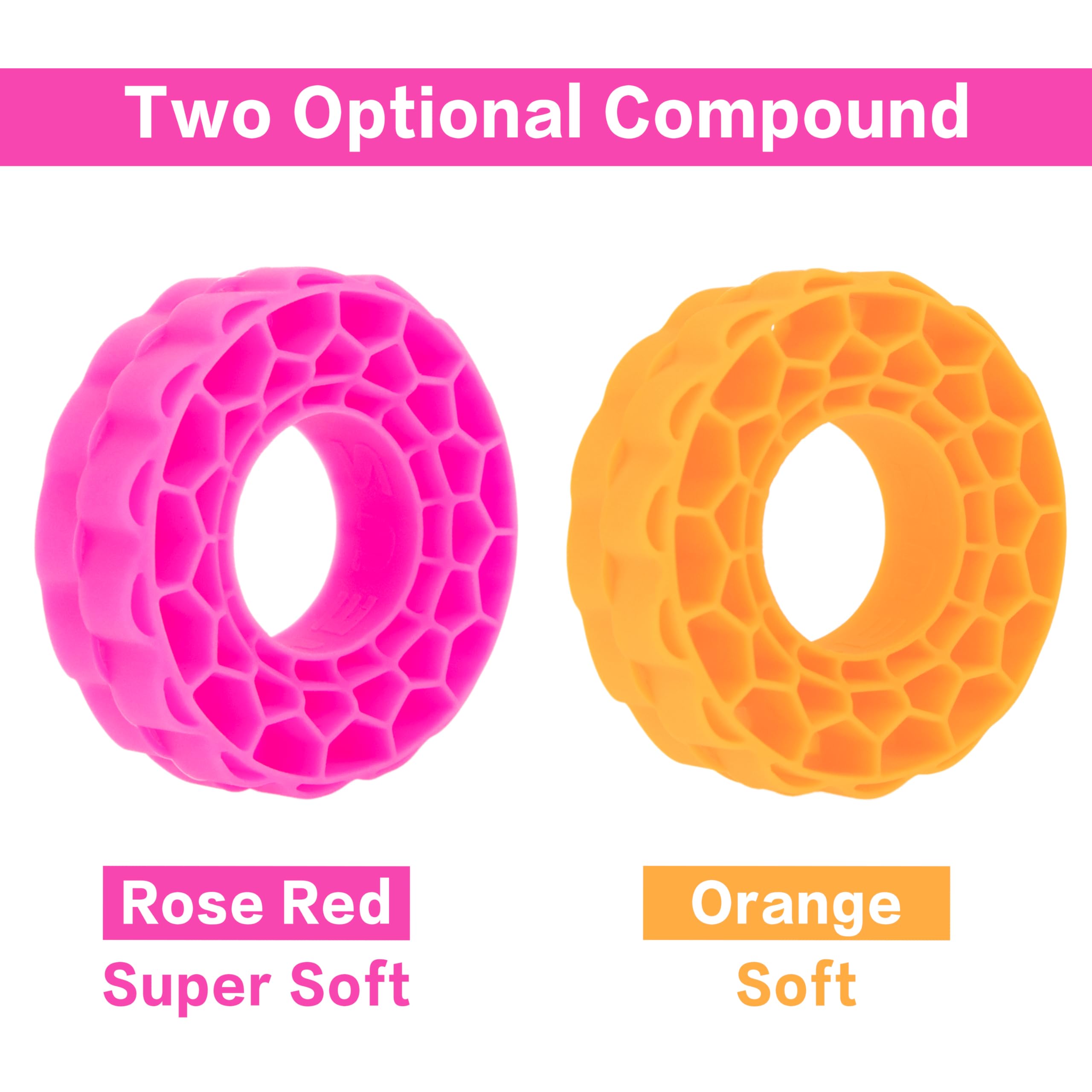 MEUS RACING Super Soft Silicone Rubber Tire Inserts for 1.0" RC Crawler Tires (Rose Red, 62-66mm)