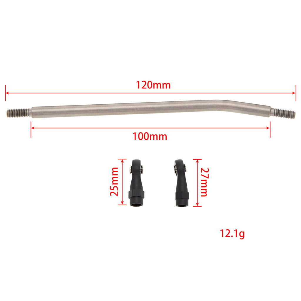 MEUS RACING Titanium Chassis Links Kit for 1/10 RC Crawlers (120mm) - Compatible with TRX4, SCX10, CCO1, Gen8