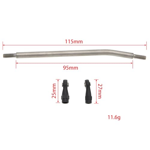 MEUS RACING Titanium Link Rod Linkage Kit for 1/10 RC Crawlers – 115mm Length (TRX4, SCX10 Compatible)