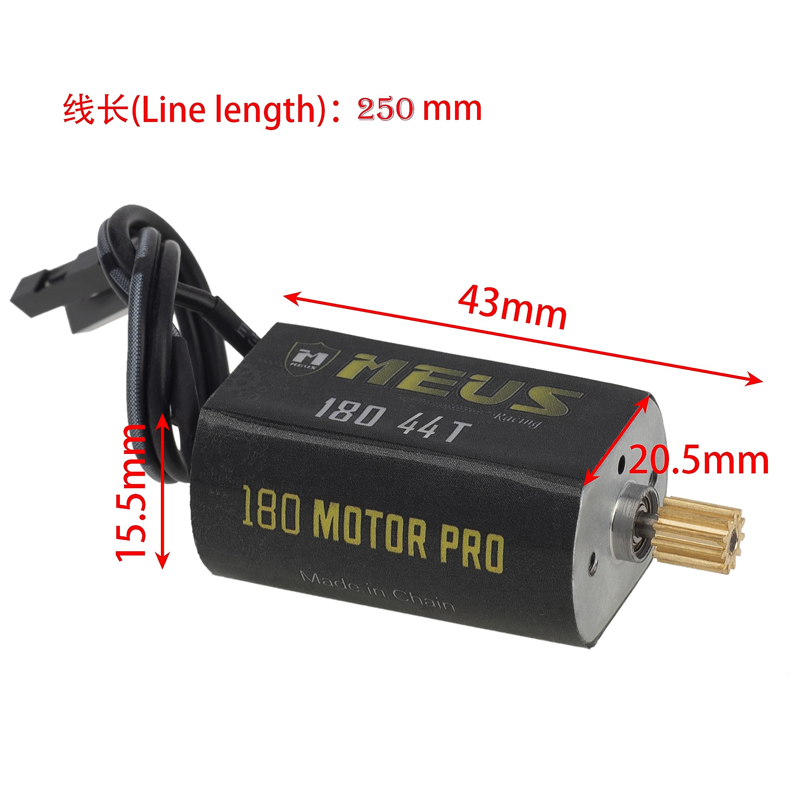 MEUS RACING TRX4M 44T 180 Pro Brushed Motor with Brass Pinion Gear for 1/18 RC Crawlers