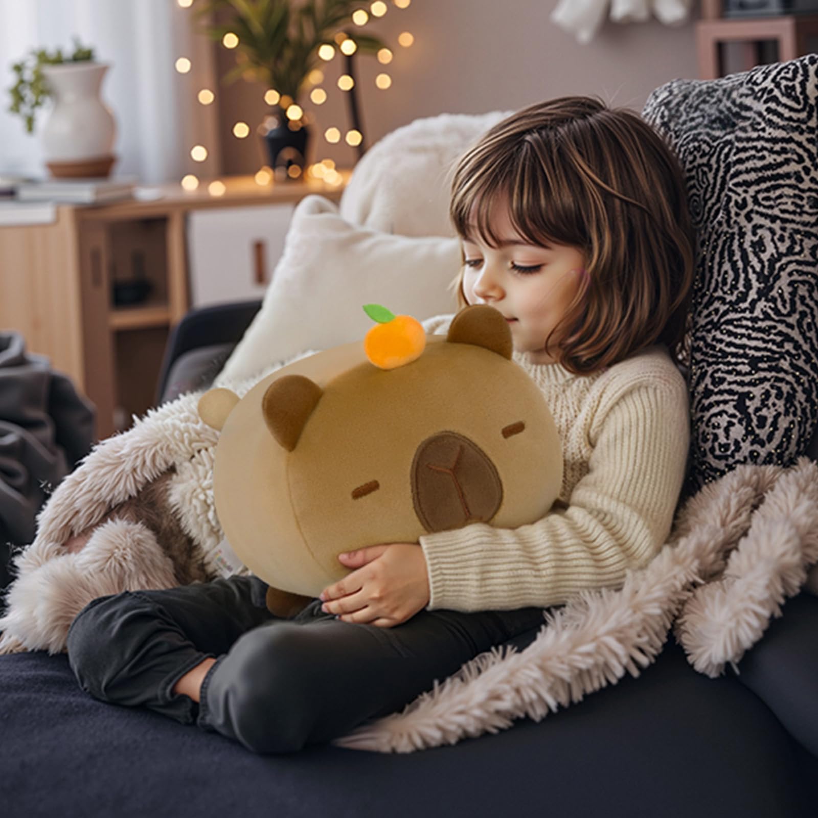Mewaii 8-Inch Capybara Plush Pillow – Soft Kawaii Stuffed Animal Toy