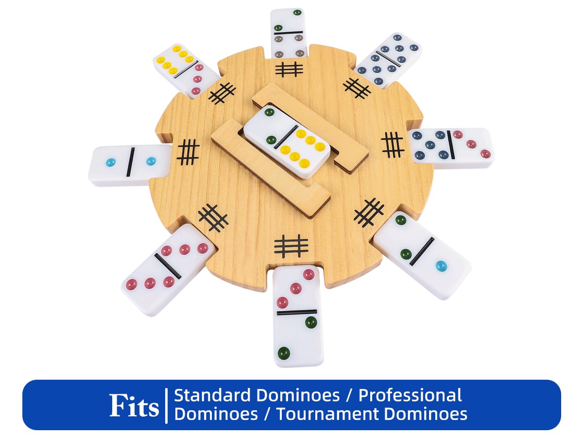 Mexican Train Dominoes Accessories Set – Wooden Hub, Metal Markers & Score Pads for 2-8 Players