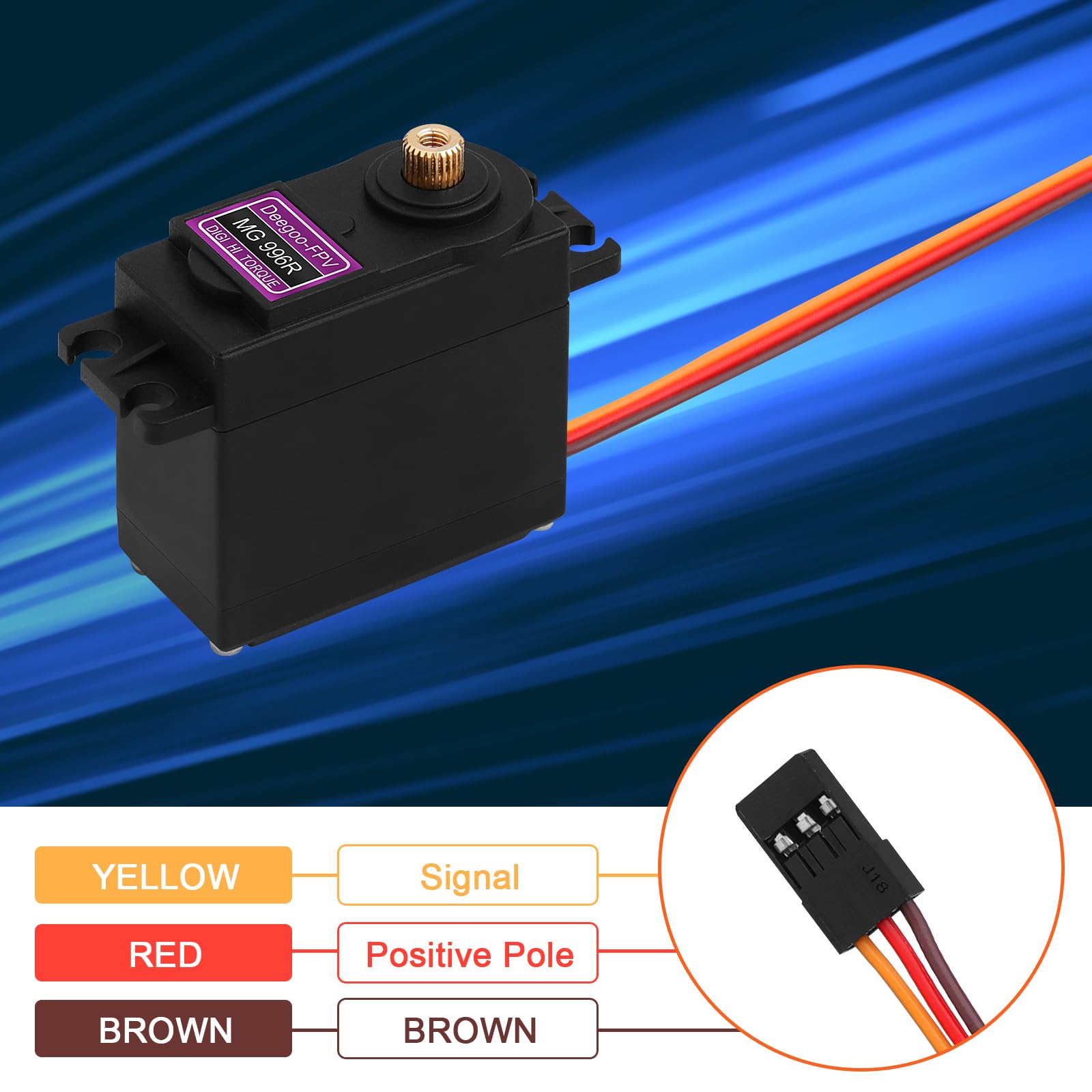 MG996R Metal Gear Servo 2-Pack by Beffkkip – 12kg/cm Torque for RC Cars, Robots, and DIY