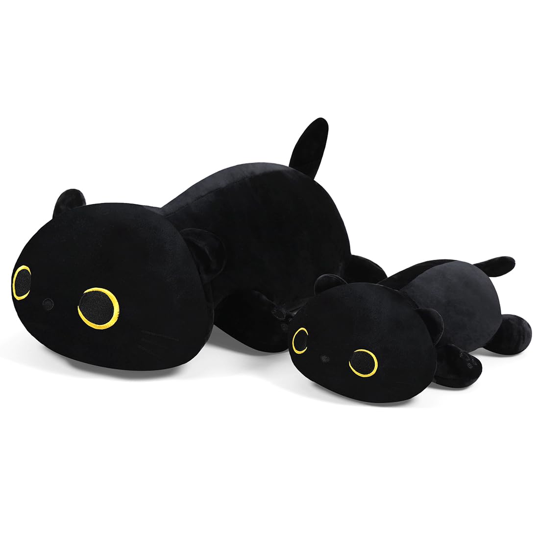 MIAOHAHA 11.8in Plush Cat Pillow - Soft Stuffed Animal Pillow for Kids and Adults, Black Cat
