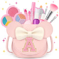 mibasies 15-Piece Kids Makeup Kit for Girls – Washable, Non-Toxic Cosmetics with Crossbody Purse, Birthday Gift for Ages 3-10, Pink