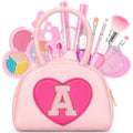 mibasies Kids Washable Makeup Kit – 18 Pcs Non-Toxic Real Play Makeup for Girls 3-10, Pink Heart Purse