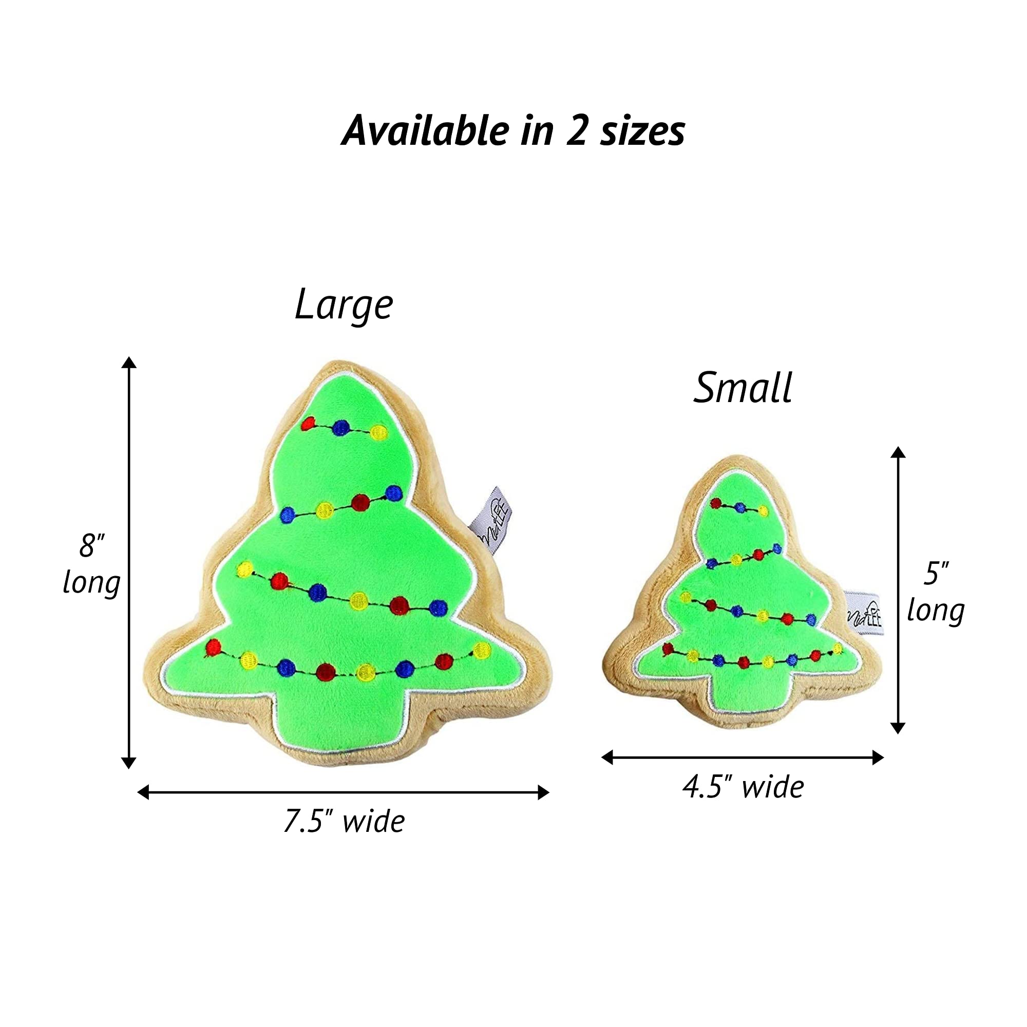 Midlee Christmas Sugar Cookie Plush Dog Toy – Small Festive Squeaky Toy for Dogs
