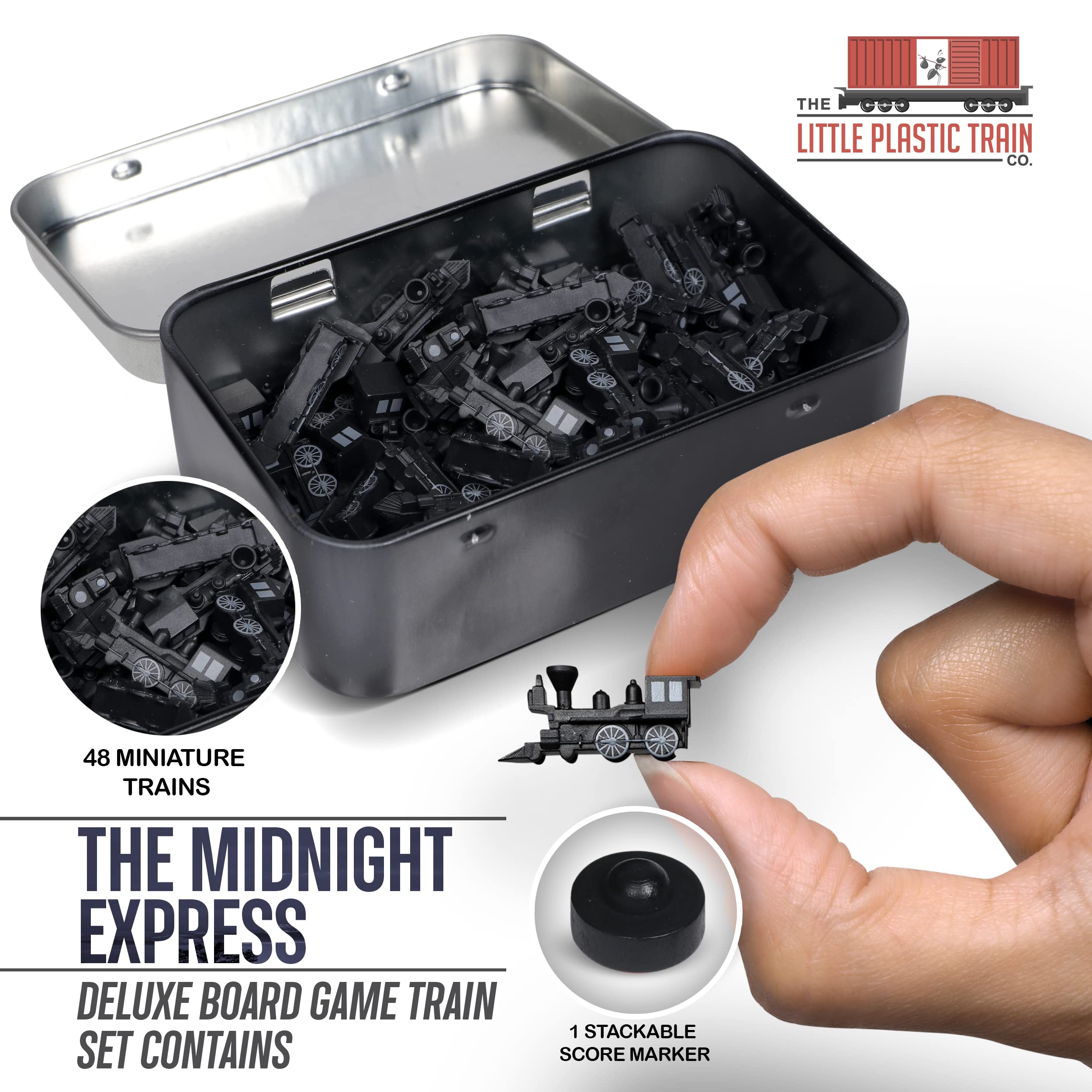 Midnight Express Deluxe Train Set – 48 Plastic Trains & Score Marker for Ticket to Ride