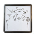 Midori Goat Pattern Stamp – Oil-Based Black Ink, Compact Stamp for Sticky Notes and Journals