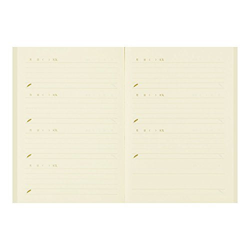 Midori Happiness A Diary – Yellow Lucky Bird Design, 116 Pages, Gold Foil Stamped