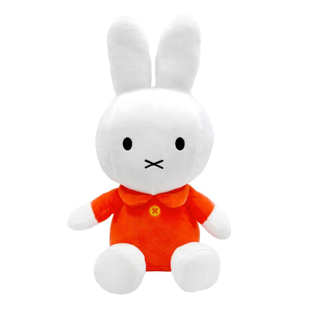Miffy 8-Inch Sitting Plush Toy by Kids Preferred - Soft Boa Bunny in Iconic Orange Dress