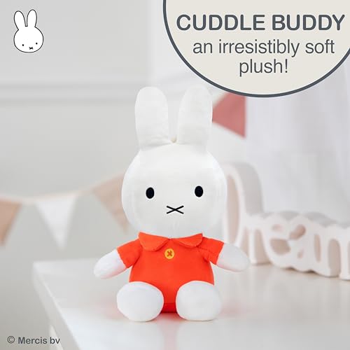 Miffy 8-Inch Sitting Plush Toy by Kids Preferred - Soft Boa Bunny in Iconic Orange Dress