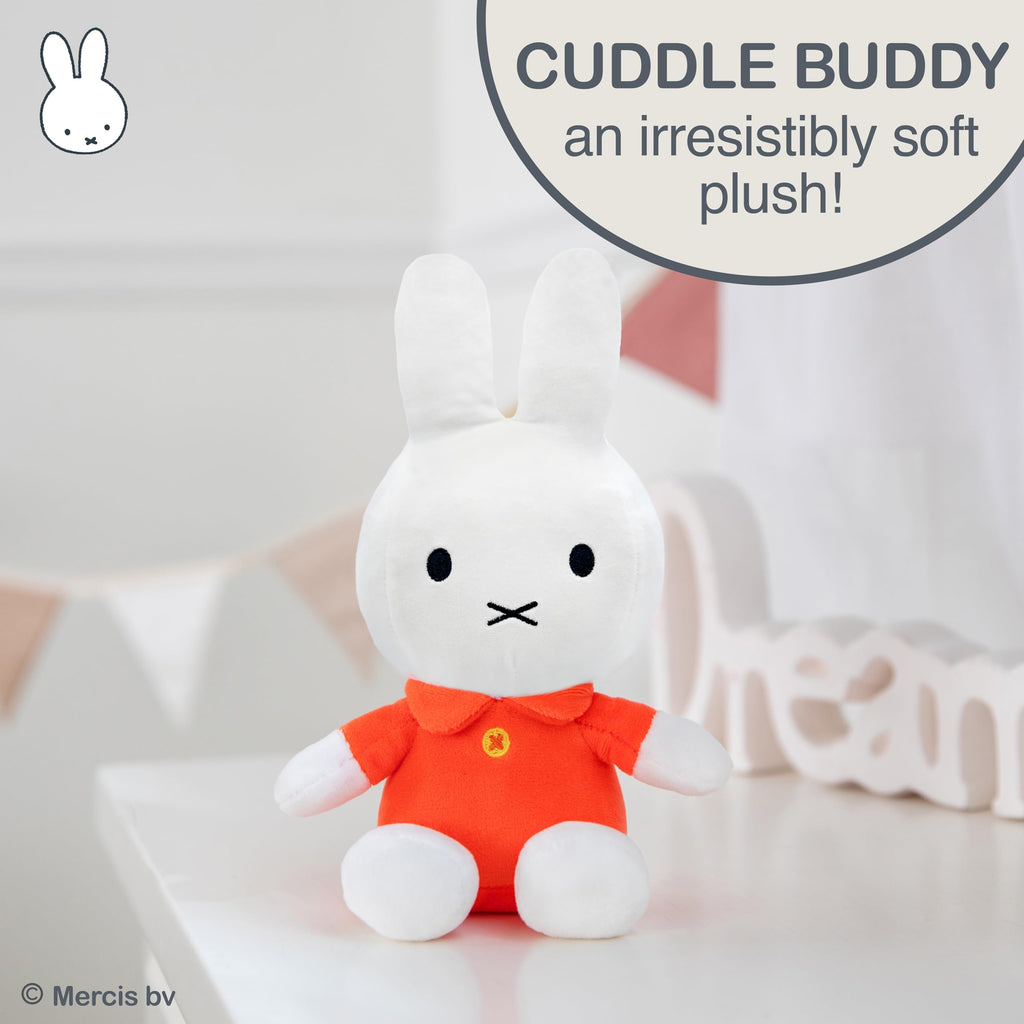 Miffy 8-Inch Sitting Plush Toy by Kids Preferred - Soft Boa Bunny in Iconic Orange Dress