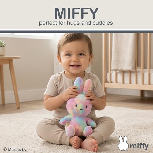 Miffy Tie Dye Plush 8 Inch: Ultra Soft Bunny Stuffed Animal with Embroidered Face
