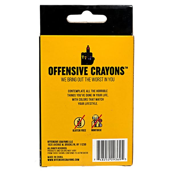MilkToast Brands Offensive Crayons Original Edition – 24 Adult Crayons with Sarcastic Sayings, Dark Humor Gag Gift