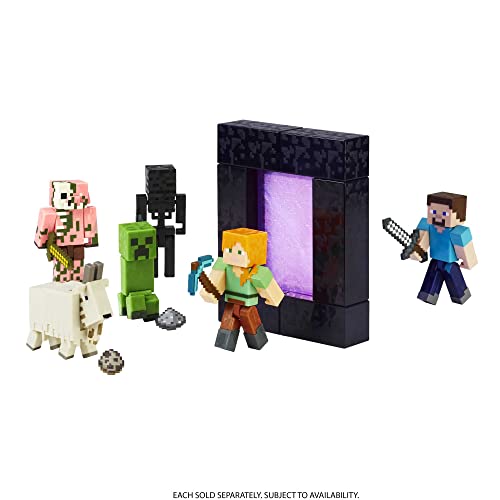 Minecraft Alex Action Figure 3.25-inch with Build-a-Portal Piece and Accessory