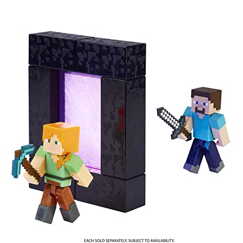 Minecraft Alex Action Figure 3.25-inch with Build-a-Portal Piece and Accessory