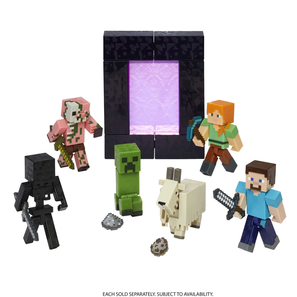 Minecraft Alex Action Figure 3.25-inch with Build-a-Portal Piece and Accessory