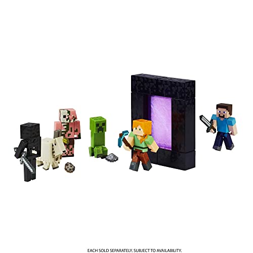 Minecraft Alex Action Figure 3.25-inch with Build-a-Portal Piece and Accessory