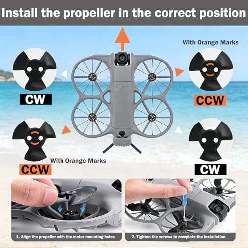 MINGVEN 8-Pack Replacement Propellers for DJI Neo 2 – Low Noise, Impact-Resistant Composite, Includes Screwdriver & Screws