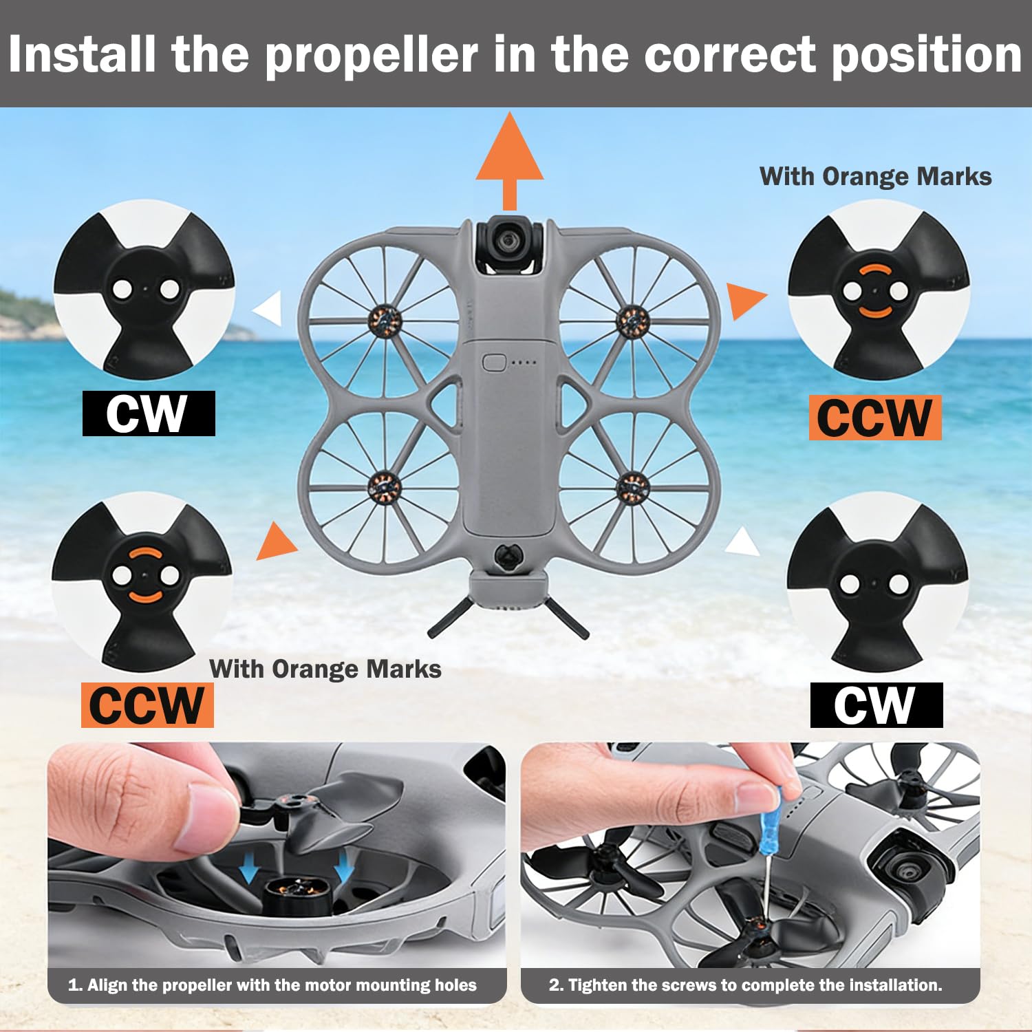 MINGVEN 8-Pack Replacement Propellers for DJI Neo 2 – Low Noise, Impact-Resistant Composite, Includes Screwdriver & Screws