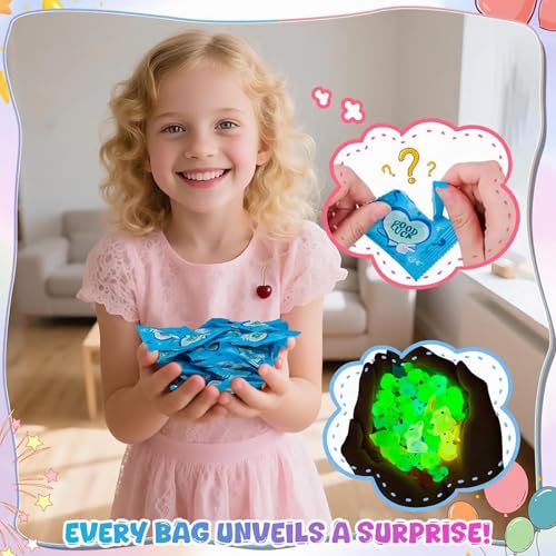 Mini Glow in the Dark Resin Animal Blind Bag – 50-Pack Mystery Figures for DIY Fairy Garden Decor