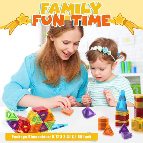Mini Magnetic Tiles 32-Piece Set – Travel STEM Building Blocks for Kids 3-10