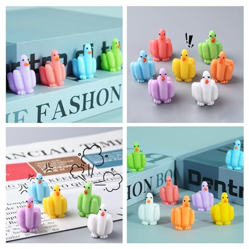 Mini Resin Ducks (35-Pack) – Funny Finger-Designed Tiny Ducks for Hiding Prank, Car Decor, Dollhouse