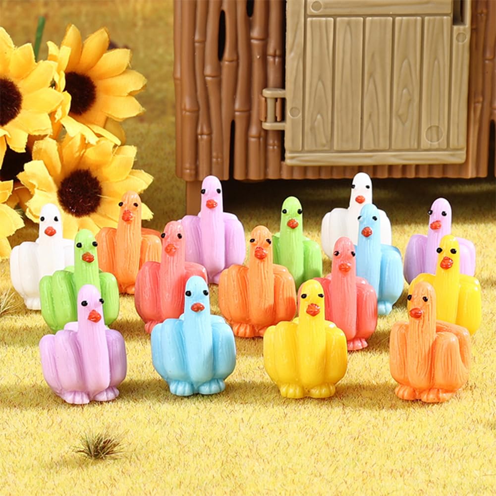 Mini Resin Ducks (35-Pack) – Funny Finger-Designed Tiny Ducks for Hiding Prank, Car Decor, Dollhouse