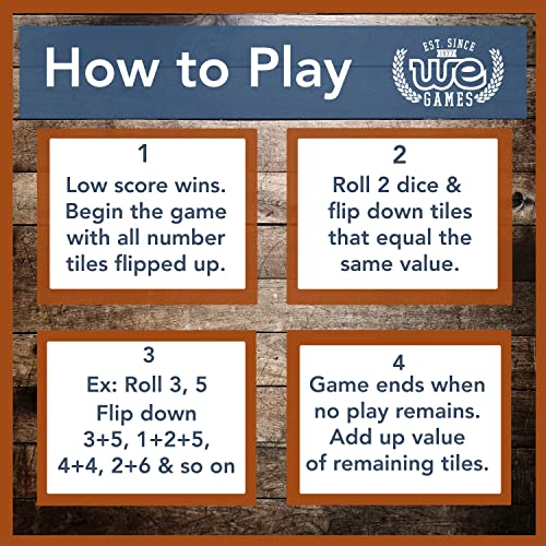 Mini Shut the Box Wooden Game by WE Games – 5.5-Inch Travel Size with 9 Number Tiles for Family Fun