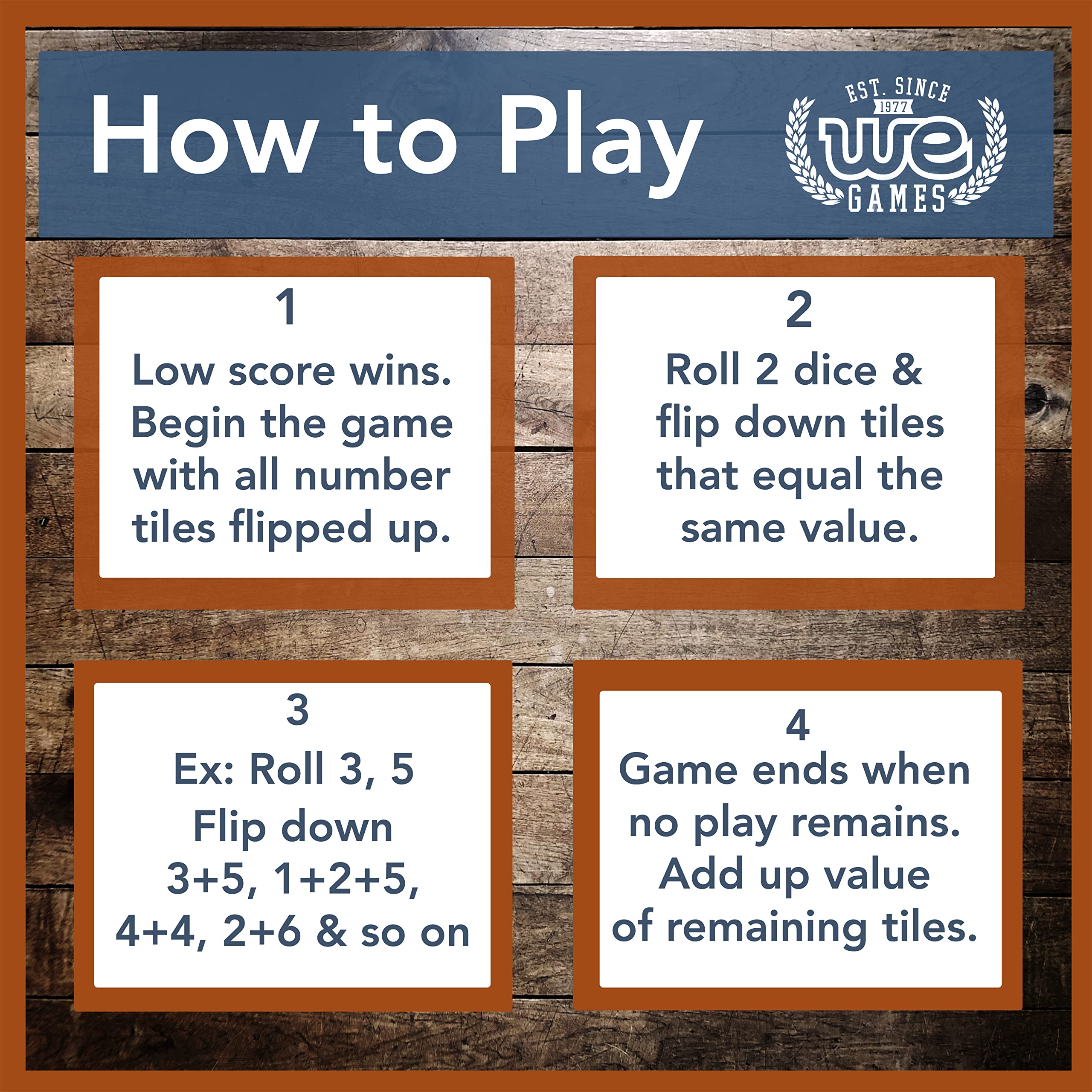 Mini Shut the Box Wooden Game by WE Games – 5.5-Inch Travel Size with 9 Number Tiles for Family Fun