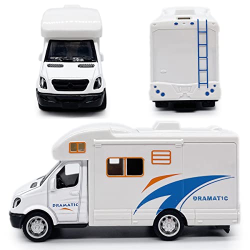 Mini Toy Camper Van RV Diecast Pull Back Car with Opening Roof and Side Door for Boys Age 3-12 - Metanyl